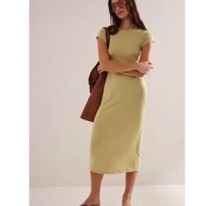 Free People Light Green Midi Dress